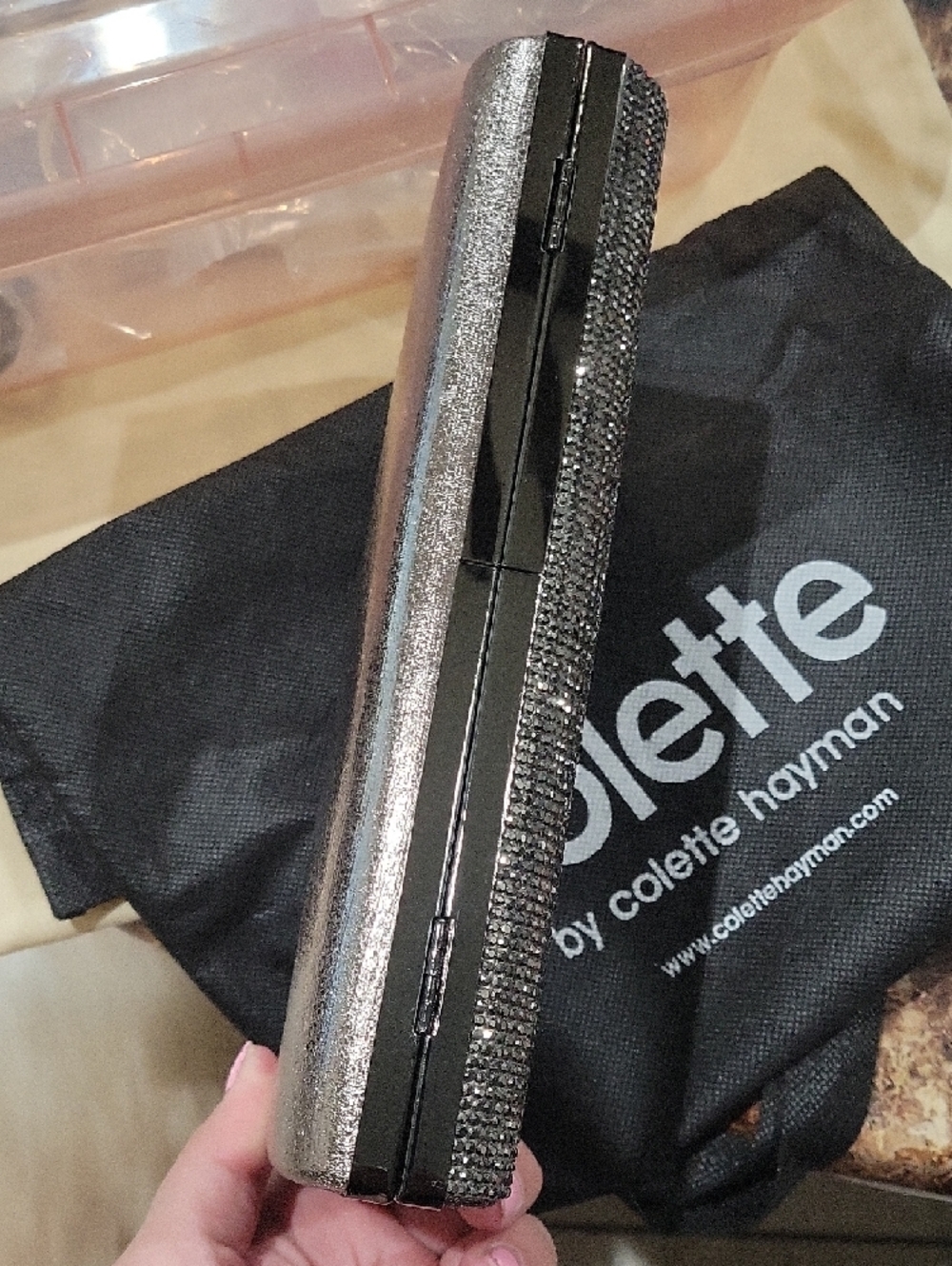 Collete Hayman Sparkle Gunmetal Crystal Evening Clutch - Picture 5 of 10